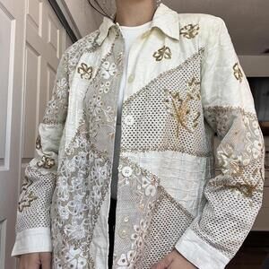 NWT Indigo Moon Patchwork Embroidered & Sequin Jacket – Size M